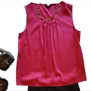 Talbots pleated stretch silk blouse, pink, 12P